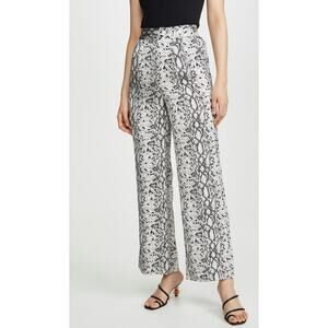 New Good American Satin Wide Leg Pants in Python001 Women's Size 2/M